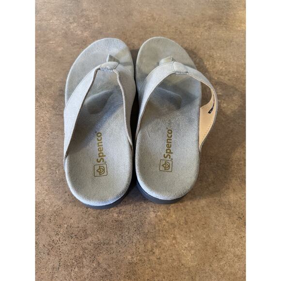 Spenco Women’s Hampton Gray Suede Orthotic Slip On Thong Sandals Size US 8 - Picture 3 of 6
